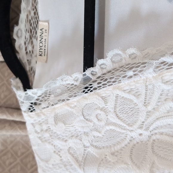 NWT Women's Size 2X Kiyonna Bridal White Bella  Lace Lined Dress - Picture 6 of 14